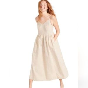 Old Navy Cotton Poplin Cami Maxi Swing Dress Neutral Gingham size small